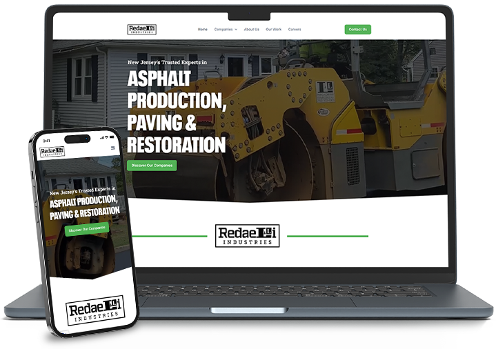 Laptop and phone devices showcasing a modern and updated website created by tcosi