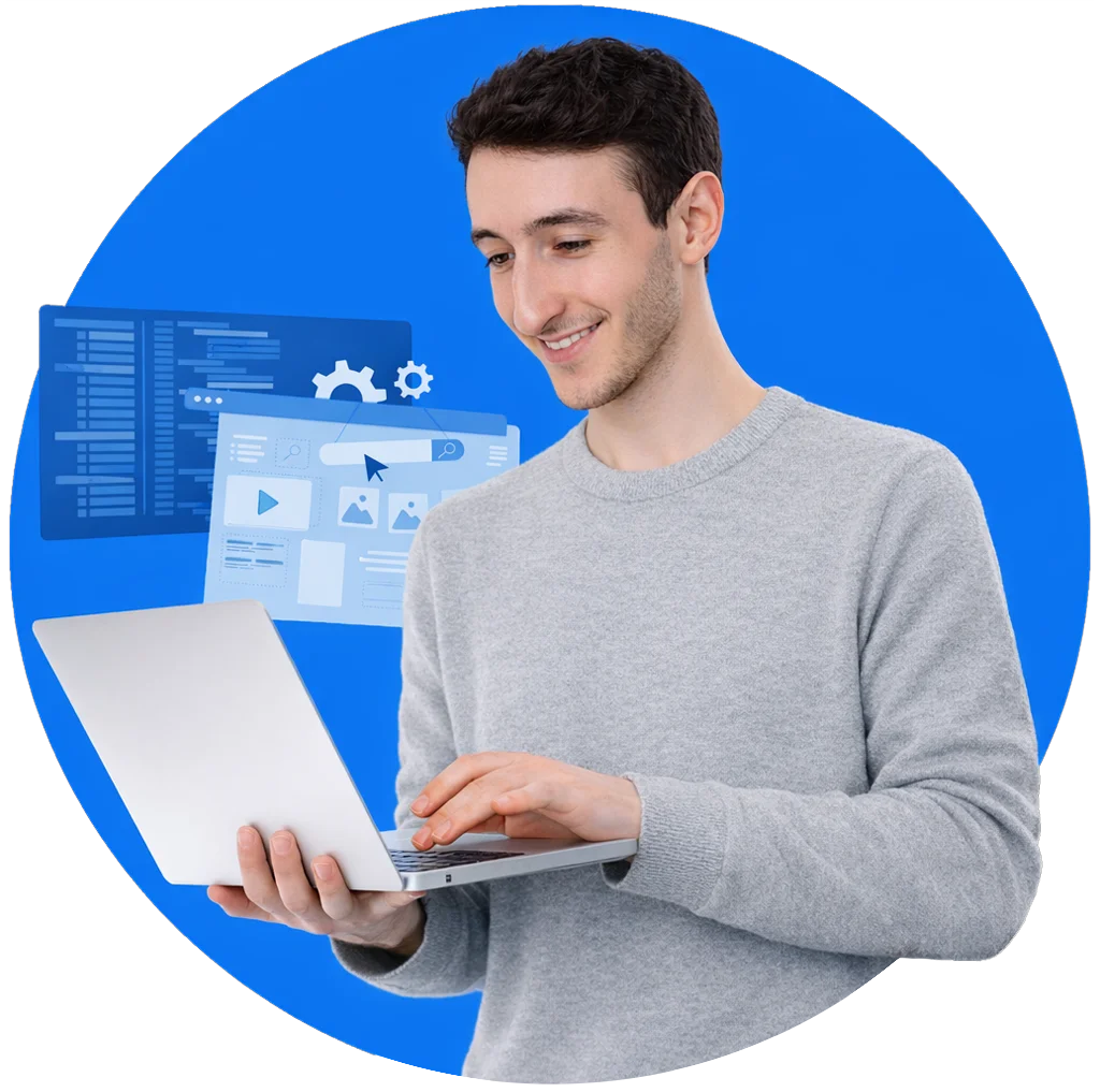 White label WordPress developer working on website development for agency clients.