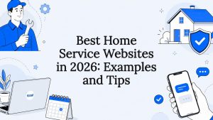Decorative title card illustration for home service websites article
