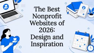 Decorative title card with nonprofit design elements