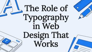 Decorative title card with typography-themed illustrations