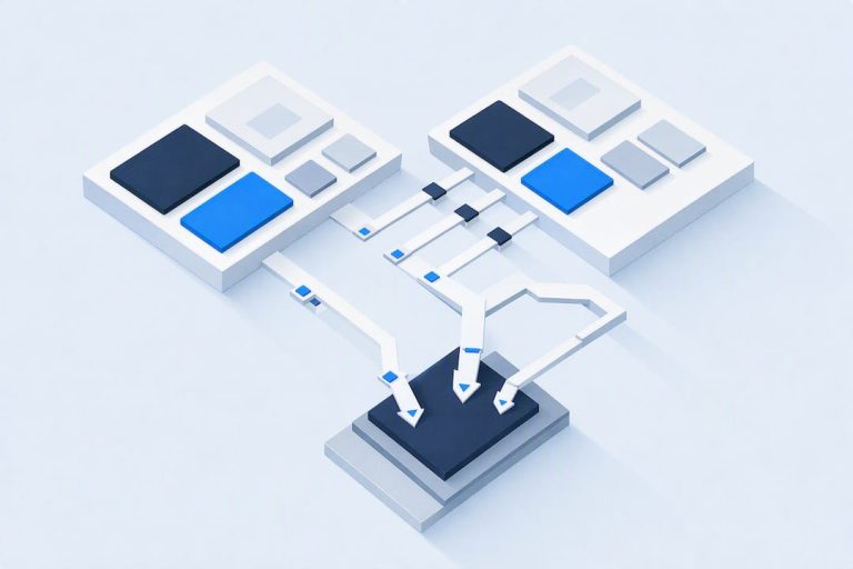 Isometric website migration title card