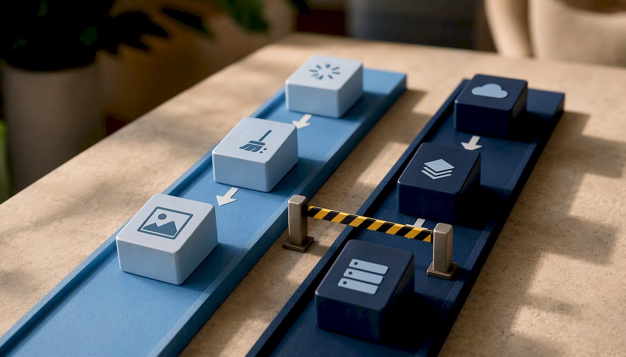 Illustration contrasting simple and risky fixes