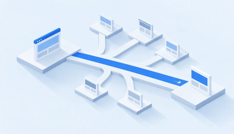 Abstract platforms representing website alternatives
