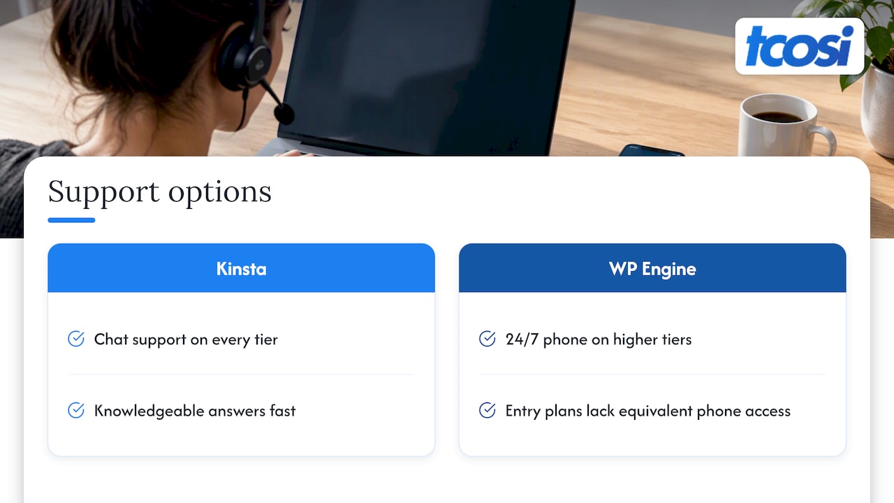 Support channels and plan access compared