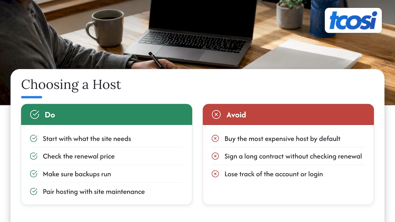 Our perspective on choosing a host — overview diagram