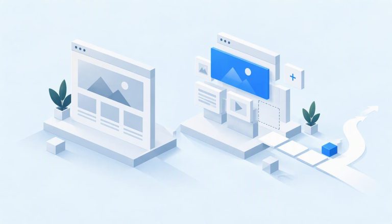 Two geometric structures show different website flexibility