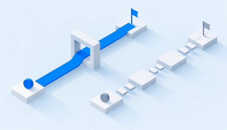 Contrasting geometric website-building pathways